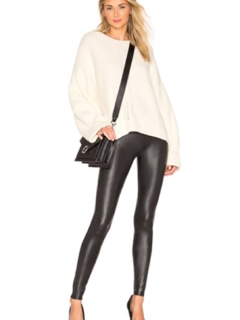 Spanx High-Waist Faux Leather Leggings - Black